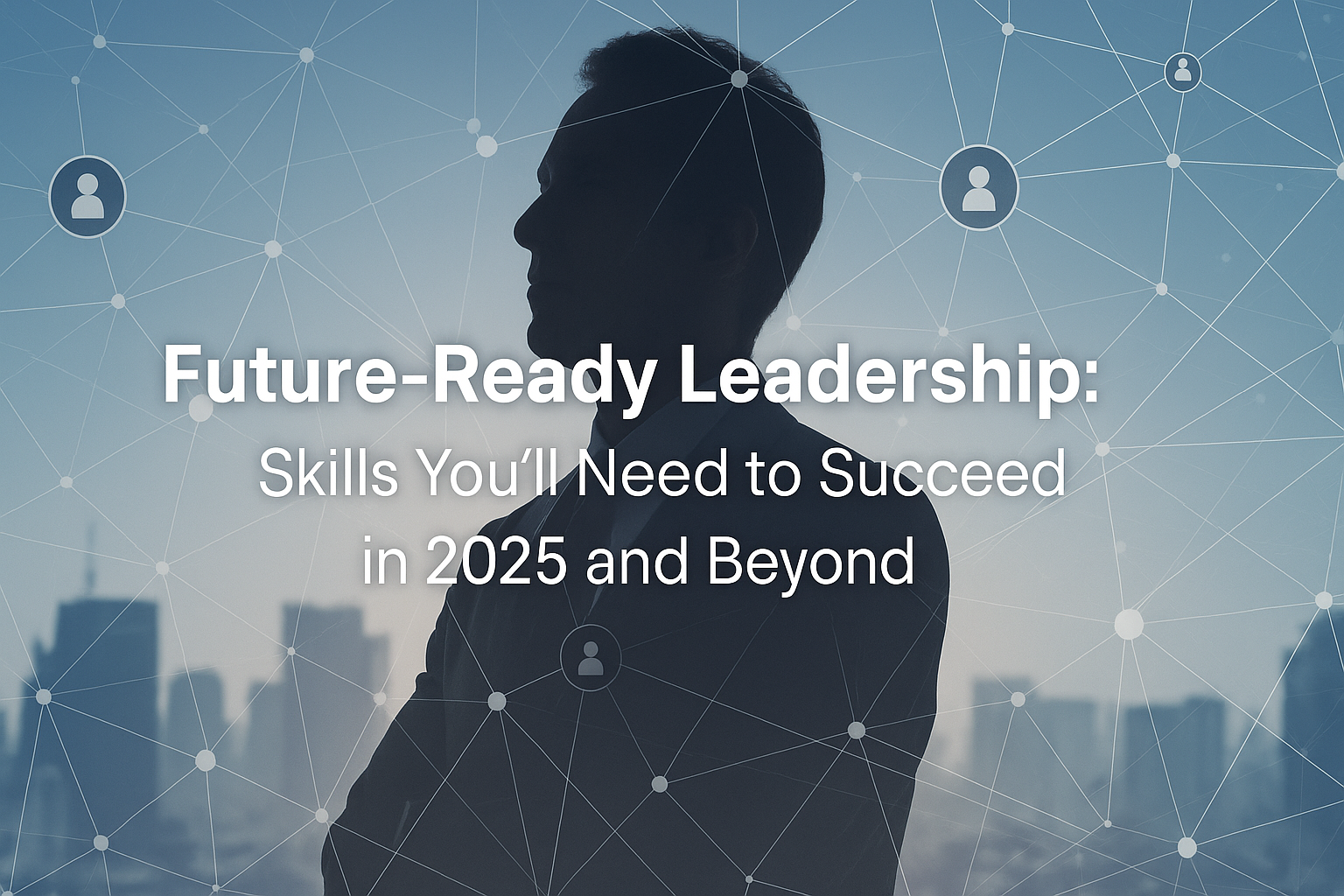 Digital network overlay with leader silhouette