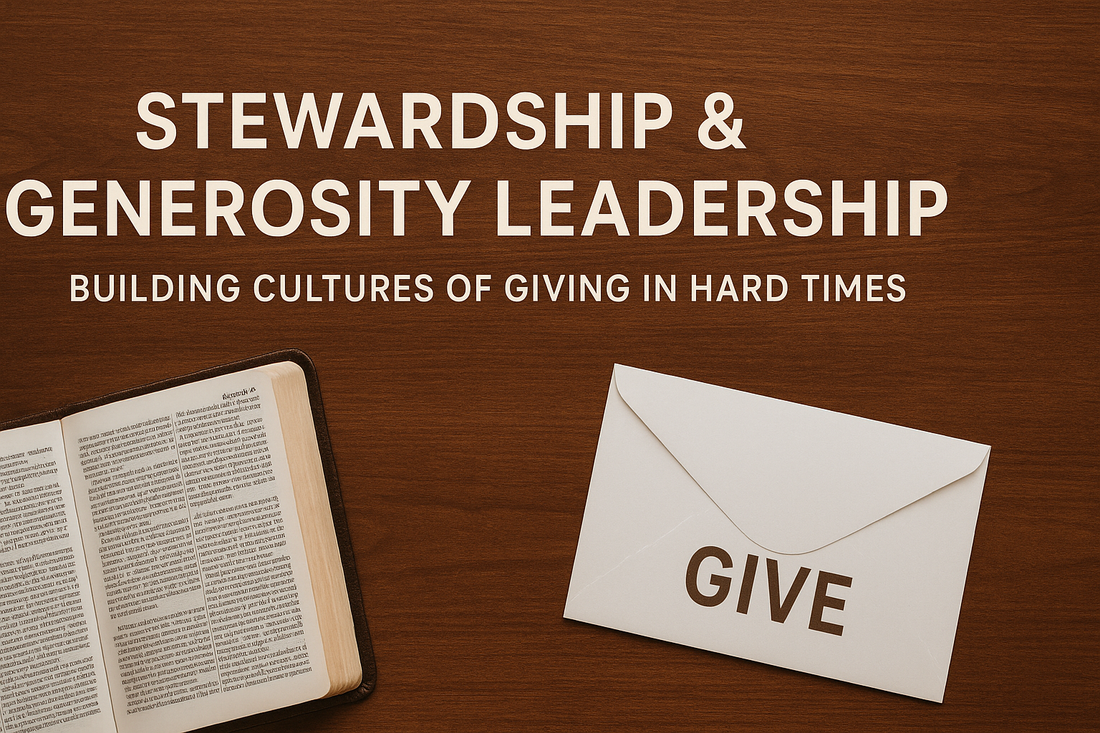 Biblical stewardship and generosity in church leadership context.