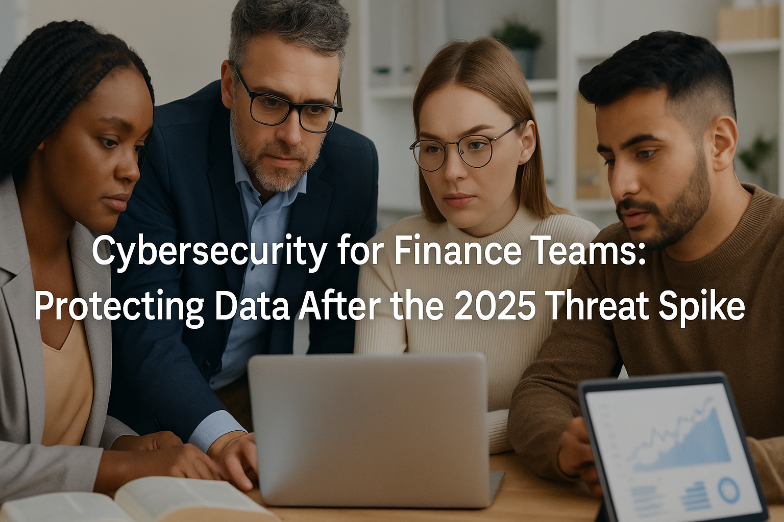 Christian finance professionals reviewing cybersecurity data in 2025