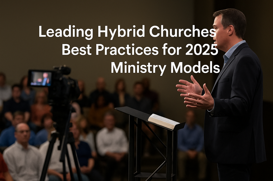 Hybrid church leader engaging both online and in-person congregation