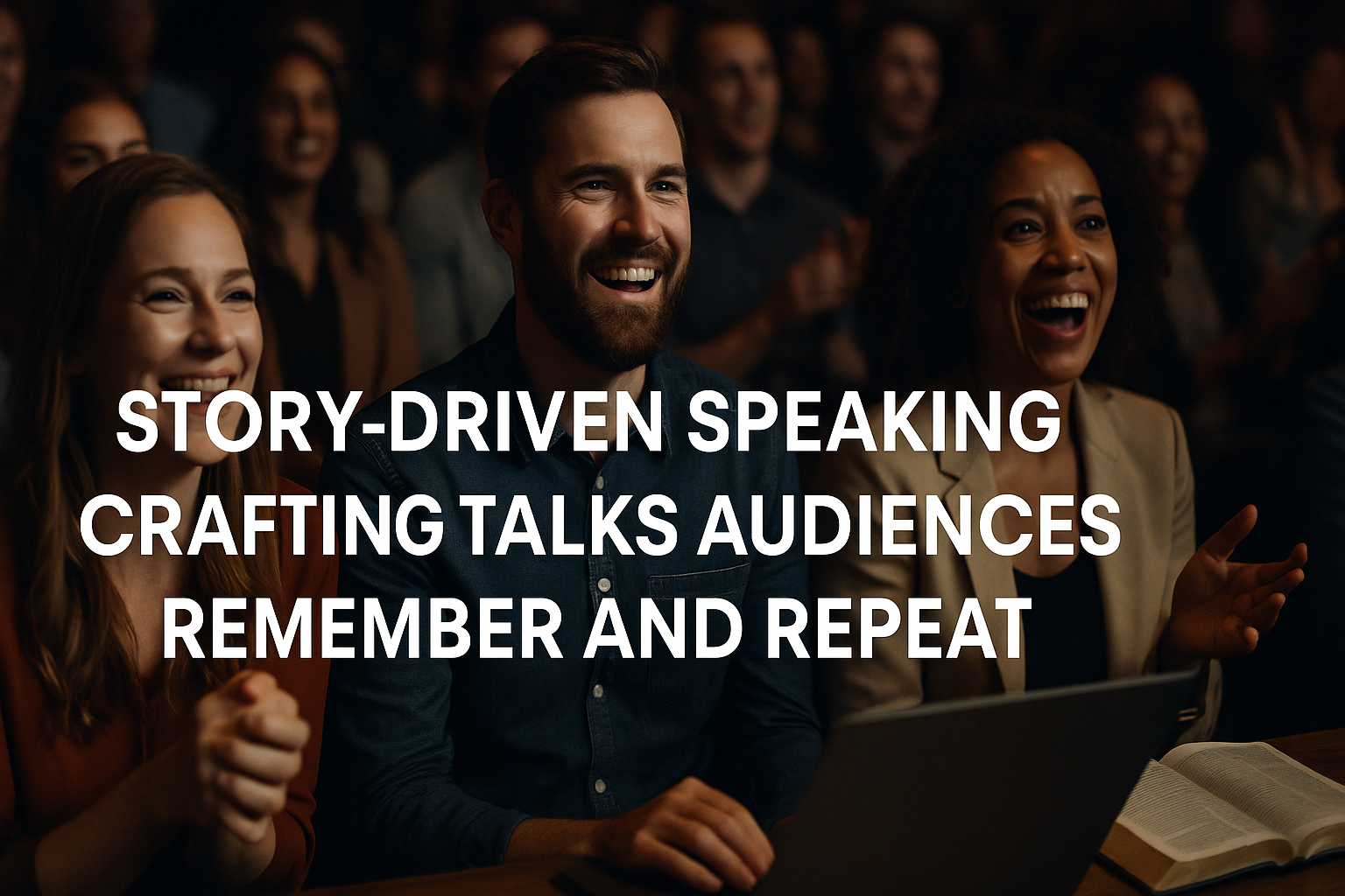 Audience moved by powerful story during speech