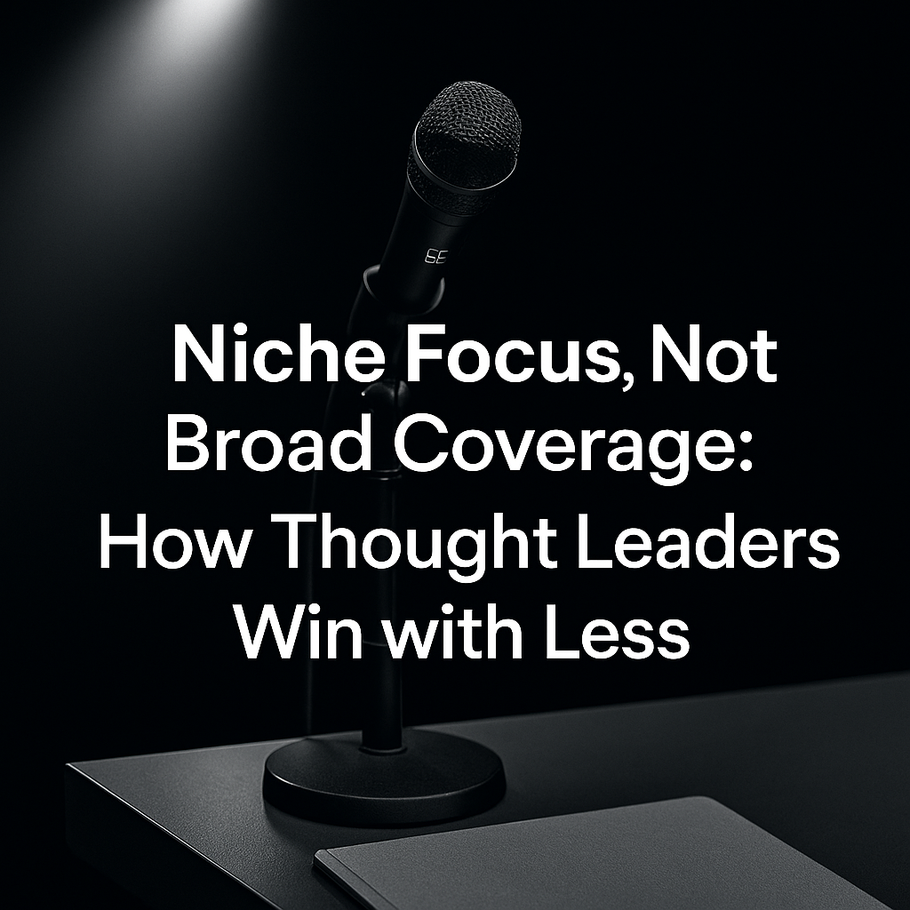 Niche thought leader preparing message for targeted audience.