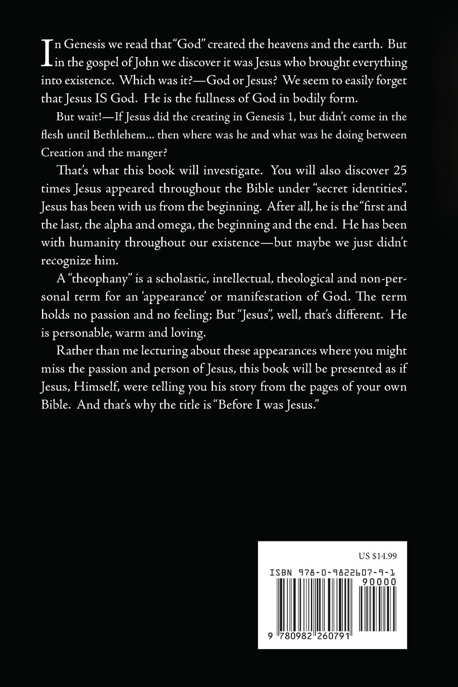 Gerald Robison Book Entitled Before I Was Jesus: Twenty-Five Secret Identities of Jesus