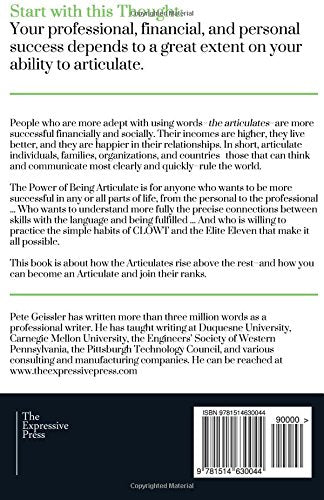 The Power Of Being Articulate: The Thoughtful Leader's Model For Wealth And Happiness (Power)