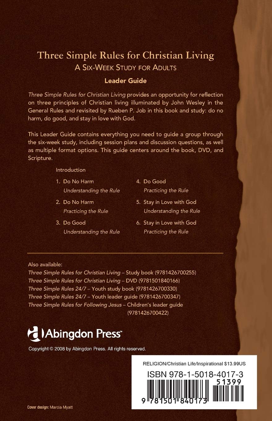 Three Simple Rules for Christian Living Leader Guide