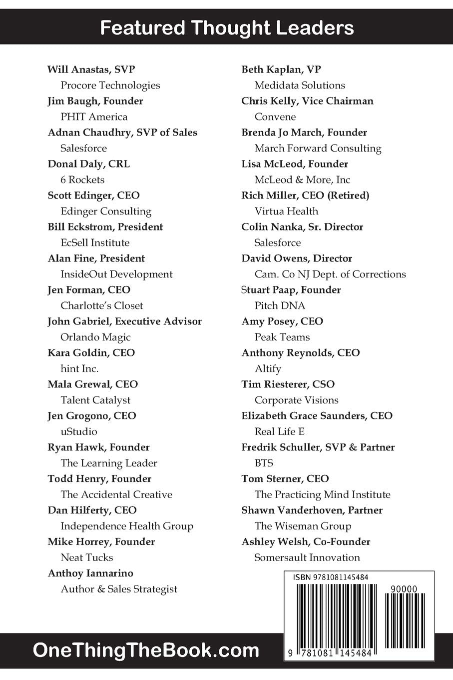 One Thing: Focus on Sales Leadership