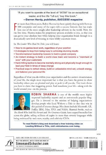 The Leader Who Had No Title: A Modern Fable on Real Success in Business and in Life