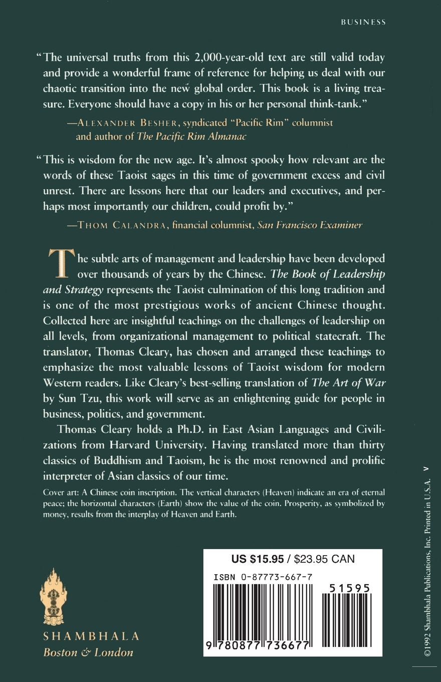 The Book of Leadership and Strategy: Lessons of the Chinese Masters